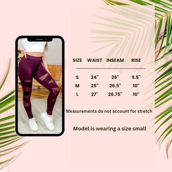 Compression Leggings With Mesh Detail - Picture 7 of 8